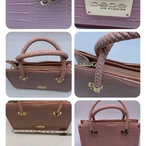 Pretty soft pink bebe Los Angeles pink satchel Faux included Crossbody Strap,